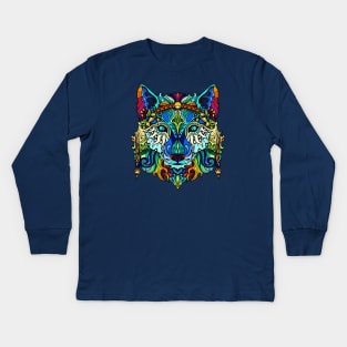 Animal Spirits - Wolf Shaman Kids Long Sleeve T-Shirt